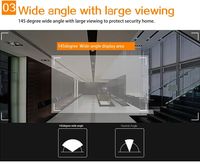 Caméra de visiophone intelligente Anjielo 2MP avec écran TFT LCD 4,3 pouces, vision numérique couleur, visualisation en un clic pour surveillance grand angle de la porte, vision nocturne