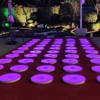 Lampes LED circulaires en acier inoxydable de 10 à 50 cm de diamètre, indice de protection IP67, pour sol de jardin, intérieur/extérieur, briques, fêtes, mariages, RGB