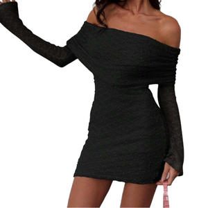 Mode épaules dénudées à manches longues Streetwear femmes Sexy <span class=keywords><strong>robe</strong></span> tricot Mini moulante plage <span class=keywords><strong>robe</strong></span> <span class=keywords><strong>de</strong></span> soirée - Product Image 5