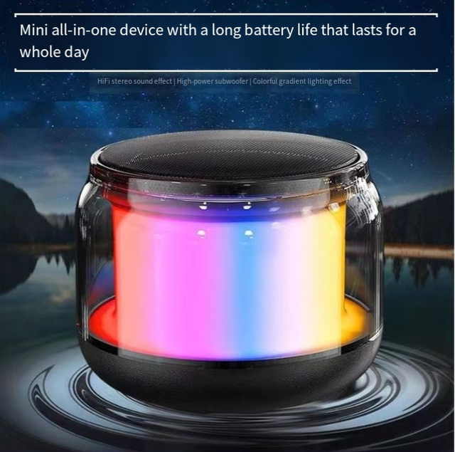 2026 New Cool RGB LED Smart Speaker with for 5.3-Desktop Portable Mini Speaker up to 1000mAh Battery