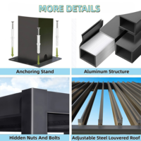 Pérgola de Aluminio con Techo Automático, Recubrimiento en Polvo, Ecológica, Impermeable, Sistema Bioclimático Prefabricado