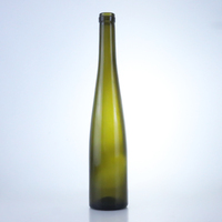 Bouteille de vin Hock en verre vert foncé de 750 ml, vide, style Alsace, avec bouchon, vente en gros