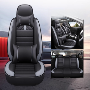 Accessoires de <span class=keywords><strong>voiture</strong></span> Housse de siège de <span class=keywords><strong>voiture</strong></span> universelle en cuir de luxe avec oreillers Toutes saisons Ensemble complet de housse de siège de <span class=keywords><strong>voiture</strong></span> - Product Image 3