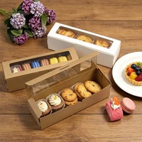 Boîte à pâtisserie en papier de qualité supérieure personnalisée avec fenêtre transparente pour biscuits, macarons, cupcakes, pâtisseries, emballages cadeaux, personnages