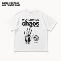 T-shirt graphique personnalisé en coton épais 260 GSM 100 % coton pour homme, coupe ample, impression sérigraphique, vêtements streetwear, fabrication OEM, faible MOQ