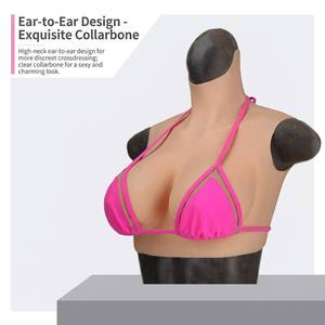 Placa de silicona de grado médico para el pecho, senos falsos realistas para travestis MTF, modelo corto, escote bajo, copa A-G/C - Product Image 2