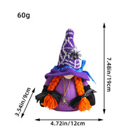 Poupée en peluche Gnome vampire sans visage pour Halloween, décoration de table Gnome sorcière, ornement chapeau araignée pour la décoration de fête à domicile