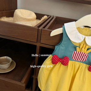 Tongxingyuan Girls Sleeveless Dress With Collar And Fries Design Summer Casual Wear - Product Image 4