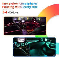 Lumière d'ambiance intérieure de voiture à LED 64 couleurs pour Mercedes-Benz Classe C W205 GLC X253, panneau de porte de cabine, tableau de bord, éclairage du plancher