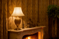 Lampe de table LED classique en métal doré antique avec abat-jour en tissu, AC 85-265V, intensité variable, garantie de 2 ans, température de couleur personnalisable pour hôtel