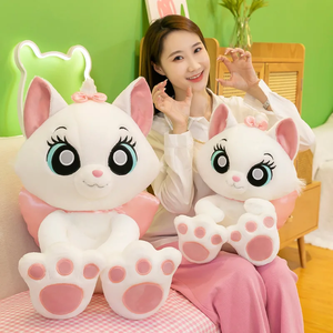 2025 Phong Cách Mới Mềm Sang Trọng Nhồi Bông Marie Mèo Với Màu Hồng Trắng Colour Mềm Đồ Chơi Sang Trọng Dễ Thương Thú Nhồi Bông Mèo Trắng - Product Image 1