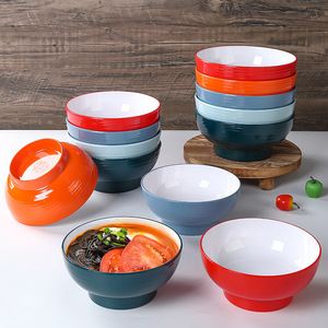 Tazones Espirales de Melamina, Tazones Gruesos para Sopa de Fideos, Calidad de Restaurante, Uso Comercial, Color Sólido - Product Image 2