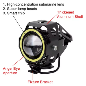 <span class=keywords><strong>Phare</strong></span> de <span class=keywords><strong>moto</strong></span> U7, lampe de conduite LED, feu antibrouillard, super lumineux, yeux d'ange, projecteur supplémentaire, lumière auxiliaire universelle pour <span class=keywords><strong>moto</strong></span> - Product Image 3