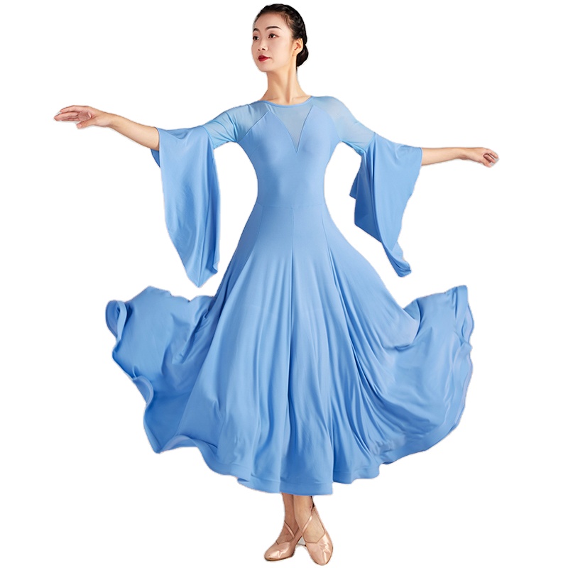 High Quality Blue Waltz Dancing Dress - Professional & Stylish
