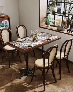 Pháp Cafe Bàn và ghế thoải mái Booth sofa <span class=keywords><strong>Set</strong></span> cho nhà hàng cà phê cửa hàng thiết lập đồ nội thất cho khách sạn - Product Image 3