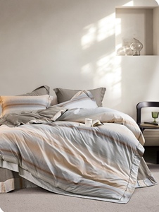 Ensemble de literie moderne à carreaux en coton 100% pur, 4 pièces, housse de <span class=keywords><strong>couette</strong></span> confortable et respirante en coton pour chambre à coucher, hôtel - Product Image 1