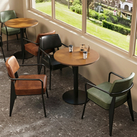 Ensemble de table et chaises de restaurant commercial en gros, chaise et table à structure métallique pour restauration rapide, bistro, hôtel, banquet