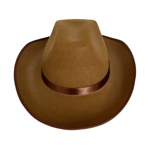 หมวกคาวบอยปาร์ตี้คลับบาร์ทรงตะวันตก ปีกกว้าง ทำจากผ้าสักหลาด พร้อมริบบิ้นตกแต่งแบบกำหนดเอง สายรัดปรับได้ เหมาะสำหรับฮาโลวีน - Product Image 6