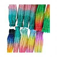 Série Glitter Originale : Fil en Tube Extrudé Dégradé de Couleurs, Bâtonnets Torsadés Arc-en-ciel Scintillants et Colorés pour Bricolage Manuel Enfants