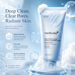 Limpiador Facial Suave en Cápsulas Azules Medicube Zero Pore Clear, con AHA, BHA y PHA, para Limpieza Diaria, Personalizable al por Mayor, Cosmética Coreana - Product Image 2