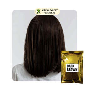 Coloration capillaire au henné brun foncé à base de plantes, sans produits chimiques, non toxique, semi-permanente, en poudre, teinture pour cheveux, OEM, étiquette privée, 100% de couverture des cheveux - Product Image 1