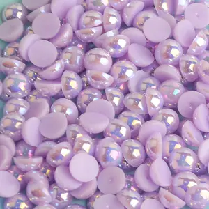 Cuentas de perlas planas de imitación de cristal semiredondas de Color AB de alta calidad de 1,5-14mm, perlas semiredondas para manualidades, decoración DIY