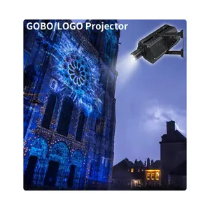 Proyector de logotipo Gobo 300W proyector Gobo pared exterior edificio Pantalla de logotipo giratoria IP65 impermeable fachada publicidad Luz