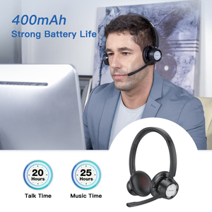 <span class=keywords><strong>Casque</strong></span> Bluetooth sans fil à double oreillette pour centre d'appels, prix de gros, réduction de <span class=keywords><strong>bruit</strong></span>, avec adaptateur - Product Image 3
