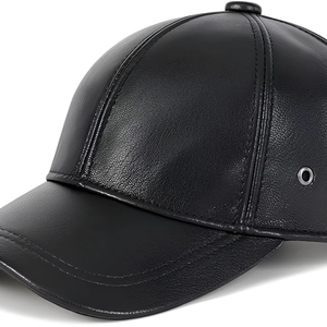 Casquette de baseball en cuir personnalisée, conçue pour la durabilité, le confort et l'image de marque de luxe, 100% cuir de vache véritable - Product Image 1