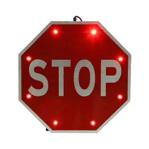 LED信号道路停止標識ソーラーLED点滅停止標識工場卸売
