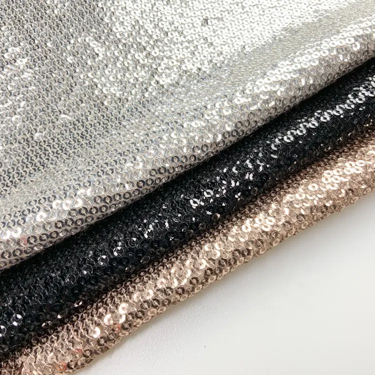 Shaoxing tekstili Sparkle sihirli renk değişimi Mermaid Glitter lüks nakış pullu elbise kumaşları S-11316