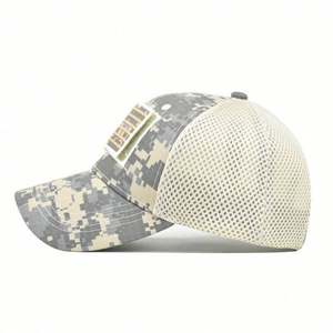 Wholesale Custom Camouflage Mesh Baseball Cap Summer America Flag Velcro <b>Patch</b> logo Camo Hats Trucker Hat - Product Image 6