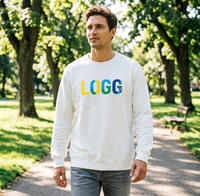 Sweat-shirt à col rond pour homme, sportswear athlétique, broderie 3D, 100% coton, logo personnalisé