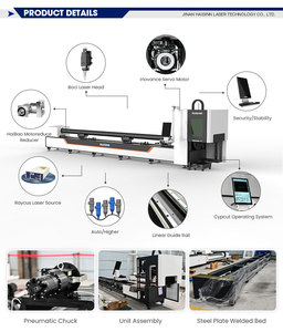 Cortadora de Tubos Láser de Fibra con Certificación CE NR12, Máquina de <span class=keywords><strong>Corte</strong></span> de Tubos con Eje Rotatorio CNC para Tubos Metálicos Redondos/Cuadrados/Ovalados - Product Image 3