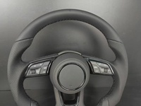 Volant de voiture personnalisé en cuir perforé à fond plat S-Line pour Audi A3 A4 A5 A6 B9 Q3 Q5 Q5 S3 S4 S5 RS3 RS5 Series