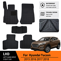 Maßgefertigte 5D Faltbare Flache Teppich-Autofußmatten für Hyundai Tucson 2015-2018, Wasserdichte Kratzfeste Autoteppiche