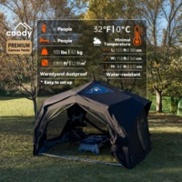Tente pneumatique Coody Hubshelter Pro - Noire, tente de camping gonflable pliable portable, tente pneumatique pratique