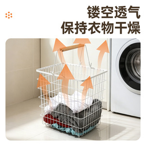 Three Tier Laundry Basket White Wire Mesh Storage Rack With Wheels Portable Clothing Organizer For Bathroom Bedroom - Product Image 4