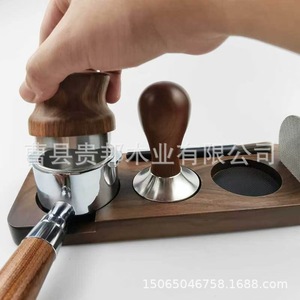 Tabla de almacenamiento de madera para tamper de café, diseño minimalista de haya, bandeja para portafiltro de cafetera - Product Image 4