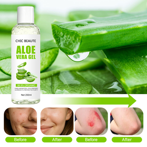 CHIC BEAUTE Marque Privée 99% <span class=keywords><strong>Pur</strong></span> Naturel Biologique Extrait d'Aloès Gel <span class=keywords><strong>Crème</strong></span> Apaisant et Réparateur Après-Soleil Doux à l'Aloès Vera pour le Visage - Product Image 3