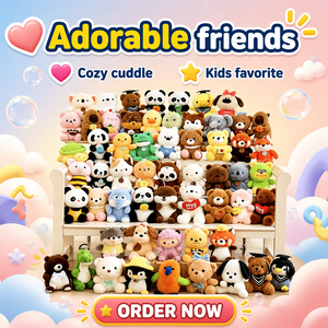 Divertido y Adorable Oso de Peluche Suave de 8 Pulgadas, Juguete de Peluche de Animales Variados, Muñeco para Máquina de Garras, Regalo para Niños y Adultos, Recuerdo de Fiesta - Product Image 1