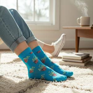 Colorful Floral Popcorn Ankle <b>Socks</b> Breathable and <b>Warm</b> One Size Fits All Nylon Knitted Custom Logo for Daily Use in Spring - Product Image 3