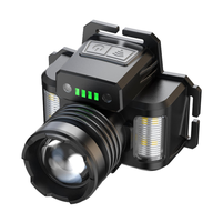 Lampe frontale d'urgence Zoomable en aluminium de Type C, éclairage à 90 degrés, capteur réglable, 6 Modes, 1000 Lumen, phare à LED