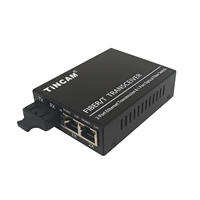 TINCAM 10/100M, 2 Puertos PoE, 1 Puerto SC, Switch PoE de Fibra Única, Conversor de Medios Dúplex para Cámaras de Seguridad CCTV e IP