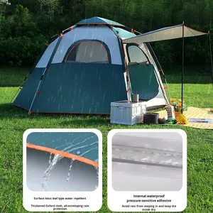 Tenda da Campeggio Estiva Portatile per Parco, Apertura Rapida, Design Esagonale, Protezione Solare, Impermeabile, in Oxford, Una Camera da Letto, 2 Persone - Product Image 3