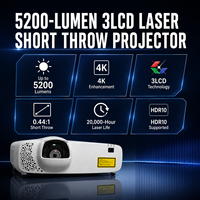 Projecteur laser 3LCD OEM ODM 5200 lumens à courte focale 0,44:1 pour installation commerciale