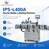 Applicateur d'étiquettes de bouteilles industriel en ligne IPS-L400A, électrique et pneumatique rotatif, pour bouteilles en verre et en plastique de produits alimentaires et de boissons