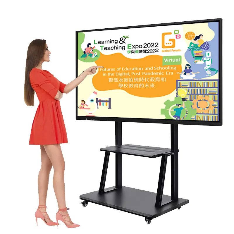 China Mobile Stand 49/55/65/75/85/98 Zoll elektronische LCD digitale clevere Touchscreen interaktives Whiteboard für den Unterricht