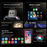Adaptador Inalámbrico PIX-LINK OEM 2 en 1 para CarPlay y Android Auto, Dongle Inteligente WiFi, Convierte CarPlay con Cable a Inalámbrico