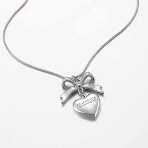 Venta al por mayor moda arco amor corazón serpiente hueso cadena Ins pequeño y versátil Simple colgante collar joyería de las mujeres - Product Image 4